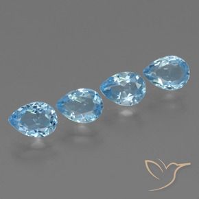 Pedras preciosas de Topázio Azul Suíço natural de 3.53 ct, Formato de pêra, VVS-VS