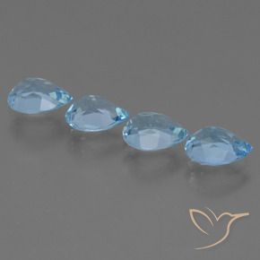 Pedras preciosas de Topázio Azul Suíço natural de 3.53 ct, Formato de pêra, VVS-VS