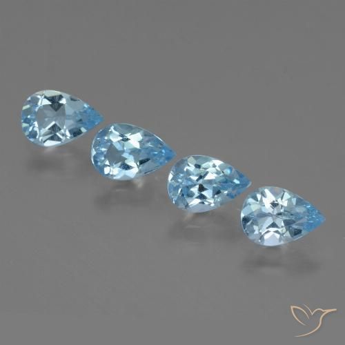 3.11ctw Natural Céu azul Topázio, Formato de pêra, VVS-VS