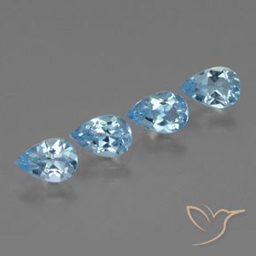 Pedras preciosas de Topázio Céu azul natural de 3.11 ct, Formato de pêra, VVS-VS