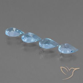 Pedras preciosas de Topázio Céu azul natural de 3.11 ct, Formato de pêra, VVS-VS
