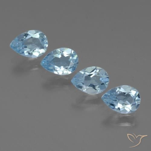 3.12ctw Natural Céu azul Topázio, Formato de pêra, VVS-VS
