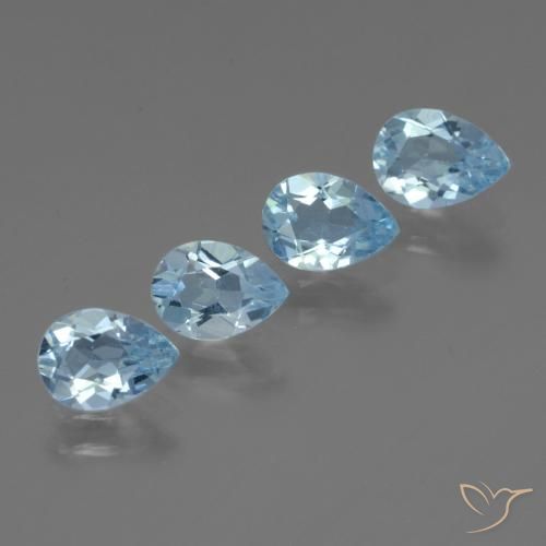 Pedras preciosas de Topázio Céu azul natural de 3.12 ct, Formato de pêra, VVS-VS