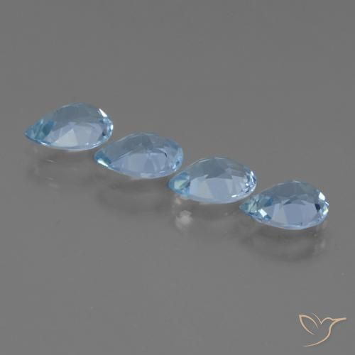 Pedras preciosas de Topázio Céu azul natural de 3.12 ct, Formato de pêra, VVS-VS