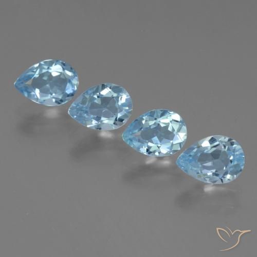 3.70ctw Natural Céu azul Topázio, Formato de pêra, VVS-VS