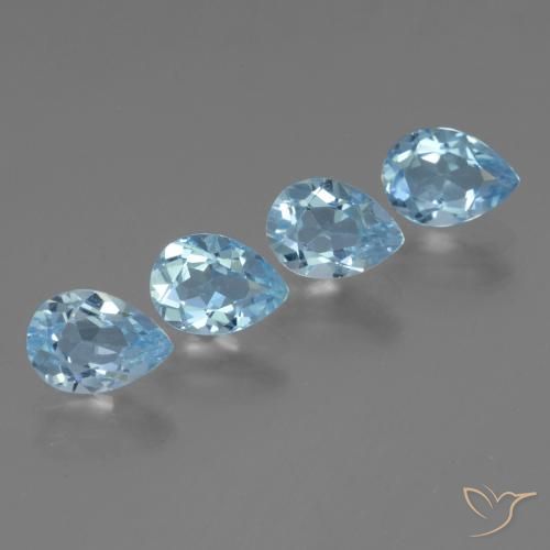 Pedras preciosas de Topázio Céu azul natural de 3.70 ct, Formato de pêra, VVS-VS