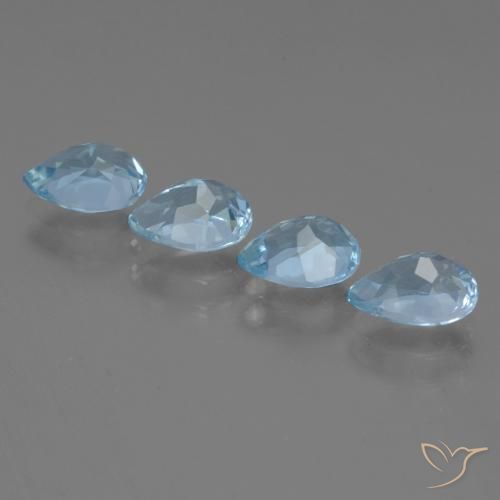 Pedras preciosas de Topázio Céu azul natural de 3.70 ct, Formato de pêra, VVS-VS