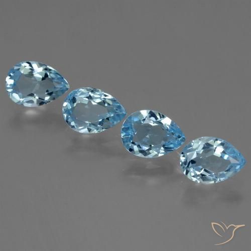 3.44ctw Natural Céu azul Topázio, Formato de pêra, VVS-VS