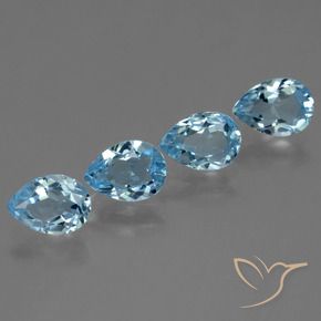 Pedras preciosas de Topázio Céu azul natural de 3.44 ct, Formato de pêra, VVS-VS