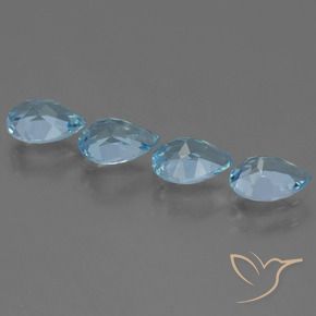 Pedras preciosas de Topázio Céu azul natural de 3.44 ct, Formato de pêra, VVS-VS