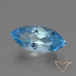 Topázio Azul Suíço Natural 4.02ct, Marquesa, VVS
