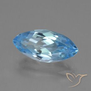 Topázio Azul Suíço Natural 3.98ct, Marquesa, VVS