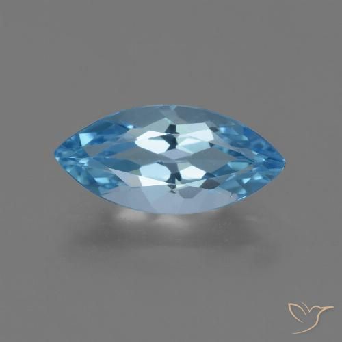 3.70ct Natural Azul Suíço Topázio, Marquesa, VVS-VS