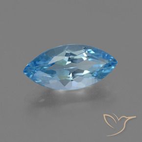Topázio Azul Suíço Natural 3.70ct, Marquesa, VVS-VS