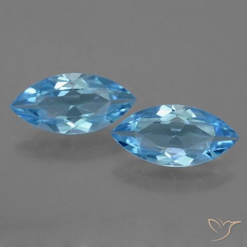 6.72ctw Natural Azul Suíço Topázio, Marquesa, VS