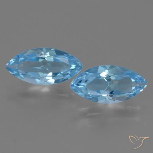 7.14ctw Natural Céu azul Topázio, Marquesa, VVS-VS