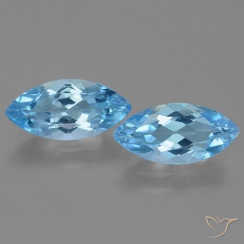 7.26ctw Natural Azul Suíço Topázio, Marquesa, VS