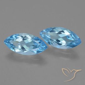 Pedras preciosas de Topázio Azul Suíço natural de 7.26 ct, Marquesa, VS