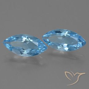 Pedras preciosas de Topázio Azul Suíço natural de 7.10 ct, Marquesa, VS