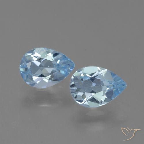 1.62ctw Natural Céu azul Topázio, Formato de pêra, VS