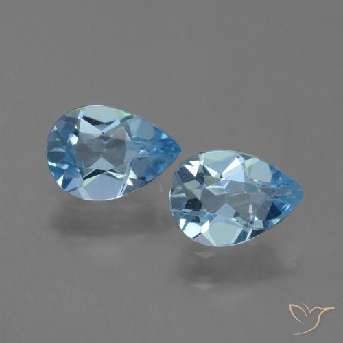 1.57ctw Natural Céu azul Topázio, Formato de pêra, VS