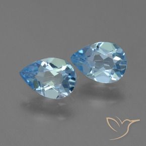 Pedras preciosas de Topázio Céu azul natural de 1.57 ct, Formato de pêra, VS