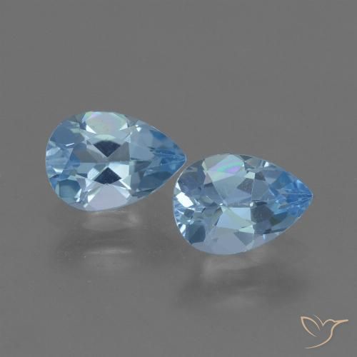 1.62ctw Natural Céu azul Topázio, Formato de pêra, VS