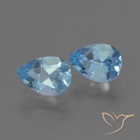 Pedras preciosas de Topázio Céu azul natural de 1.62 ct, Formato de pêra, VS