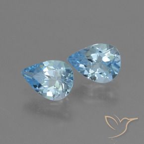 Pedras preciosas de Topázio Céu azul natural de 1.47 ct, Formato de pêra, VS