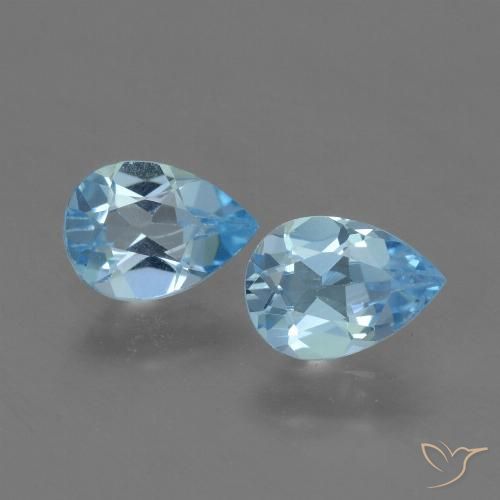 1.54ctw Natural Azul Suíço Topázio, Formato de pêra, VVS-VS