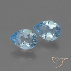 Pedras preciosas de Topázio Azul Suíço natural de 1.54 ct, Formato de pêra, VVS-VS