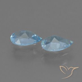 Pedras preciosas de Topázio Azul Suíço natural de 1.54 ct, Formato de pêra, VVS-VS