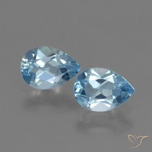 1.80ctw Natural Azul Suíço Topázio, Formato de pêra, VS