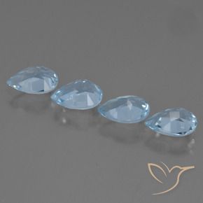 Pedras preciosas de Topázio Azul Suíço natural de 3.49 ct, Formato de pêra, VVS-VS