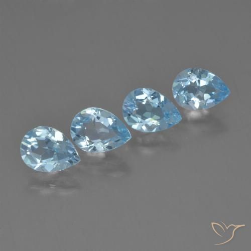 3.16ctw Natural Céu azul Topázio, Formato de pêra, VVS-VS
