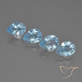 Pedras preciosas de Topázio Céu azul natural de 3.16 ct, Formato de pêra, VVS-VS