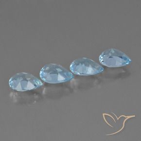 Pedras preciosas de Topázio Céu azul natural de 3.16 ct, Formato de pêra, VVS-VS