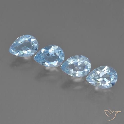 3.85ctw Natural Céu azul Topázio, Formato de pêra, VVS-VS