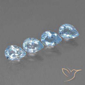 Pedras preciosas de Topázio Céu azul natural de 3.85 ct, Formato de pêra, VVS-VS
