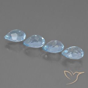 Pedras preciosas de Topázio Céu azul natural de 3.85 ct, Formato de pêra, VVS-VS