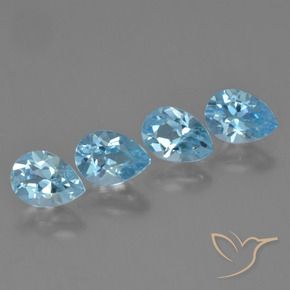Pedras preciosas de Topázio Céu azul natural de 3.67 ct, Formato de pêra, VVS-VS