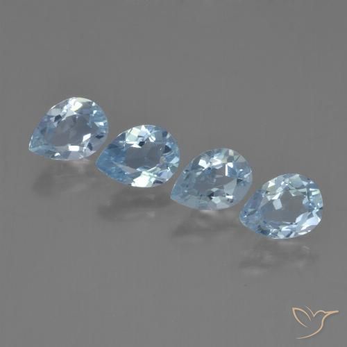 3.46ctw Natural Céu azul Topázio, Formato de pêra, VVS-VS
