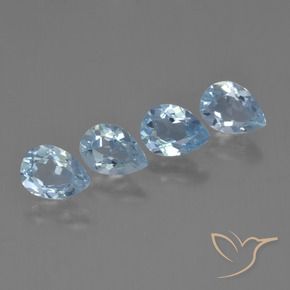 Pedras preciosas de Topázio Céu azul natural de 3.46 ct, Formato de pêra, VVS-VS