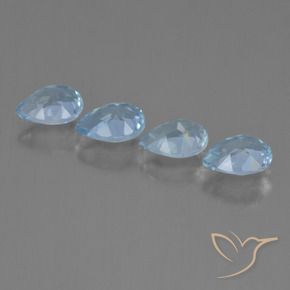 Pedras preciosas de Topázio Céu azul natural de 3.46 ct, Formato de pêra, VVS-VS
