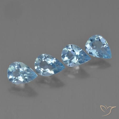 2.88ctw Natural Azul Suíço Topázio, Formato de pêra, VVS-VS