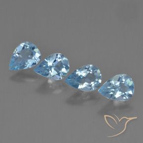 Pedras preciosas de Topázio Azul Suíço natural de 2.88 ct, Formato de pêra, VVS-VS