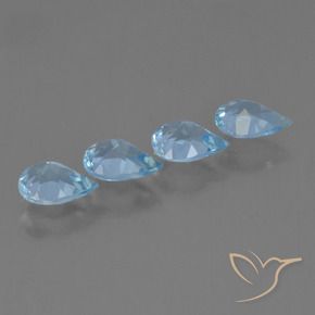 Pedras preciosas de Topázio Azul Suíço natural de 2.88 ct, Formato de pêra, VVS-VS