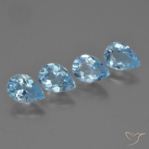 3.36ctw Natural Azul Suíço Topázio, Formato de pêra, VVS-VS