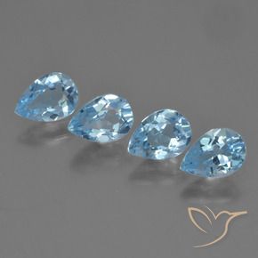 Pedras preciosas de Topázio Azul Suíço natural de 3.36 ct, Formato de pêra, VVS-VS