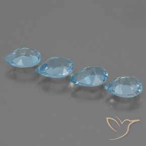 Pedras preciosas de Topázio Azul Suíço natural de 3.18 ct, Formato de pêra, VVS-VS
